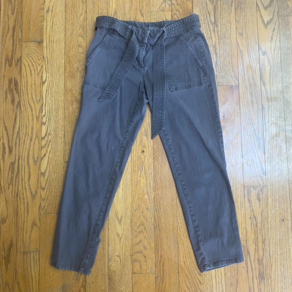 Petite Straight-Leg Tie-Belt Jeans